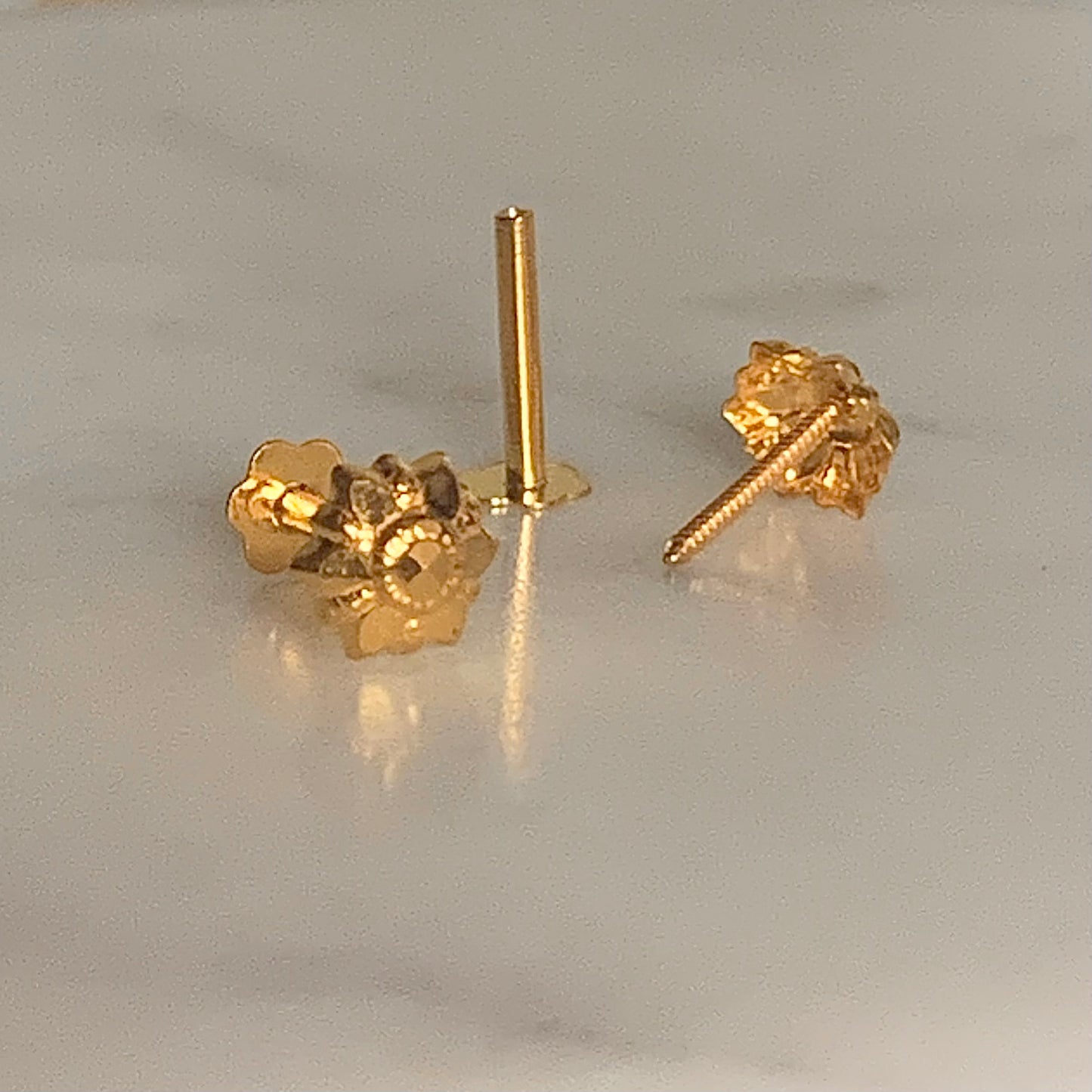 18ct Gold Flower Stud Pair | 5mm