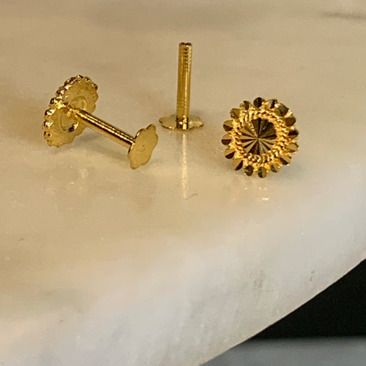 18ct Gold Round Stud Pair | 6mm