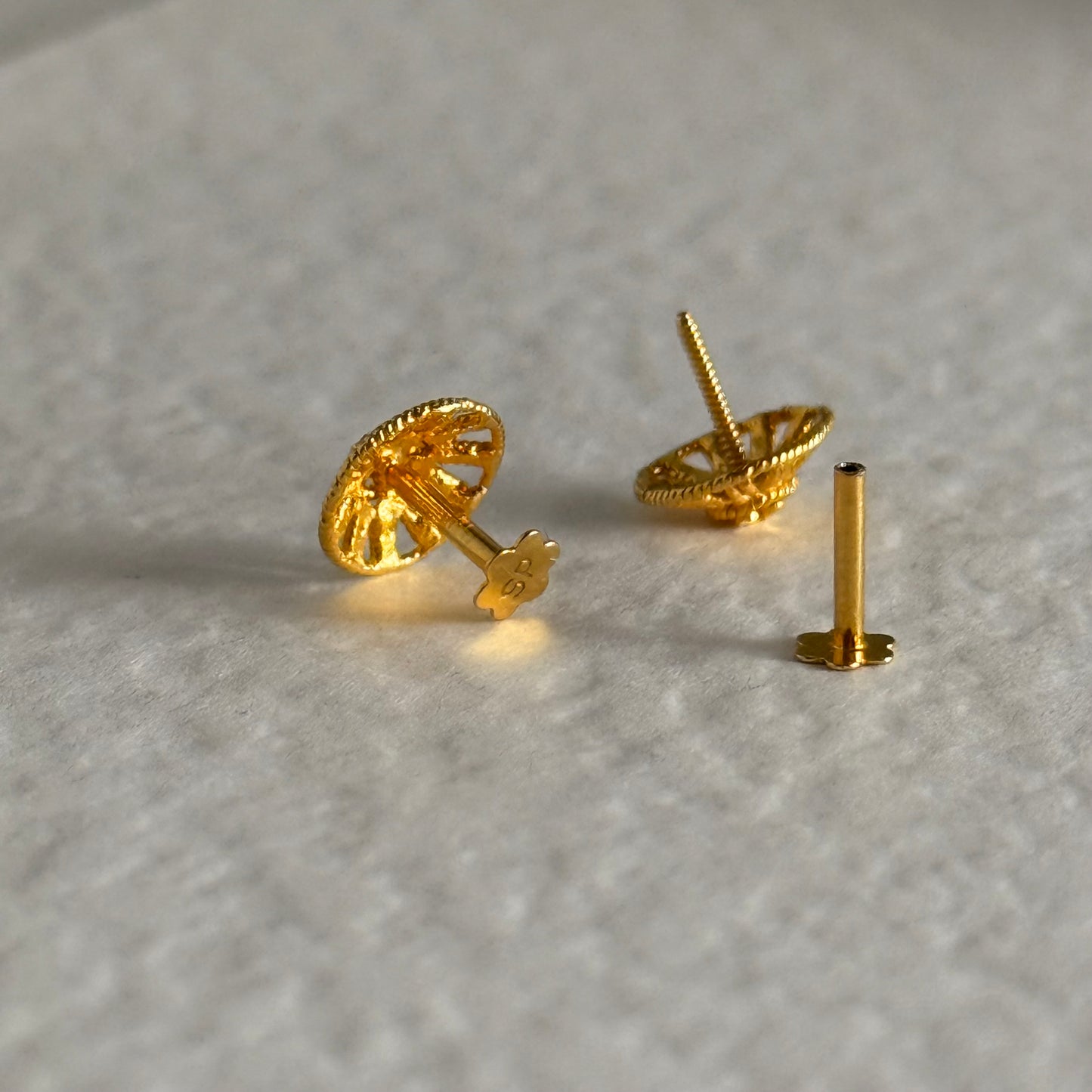14ct Gold Stud Pair | 8mm