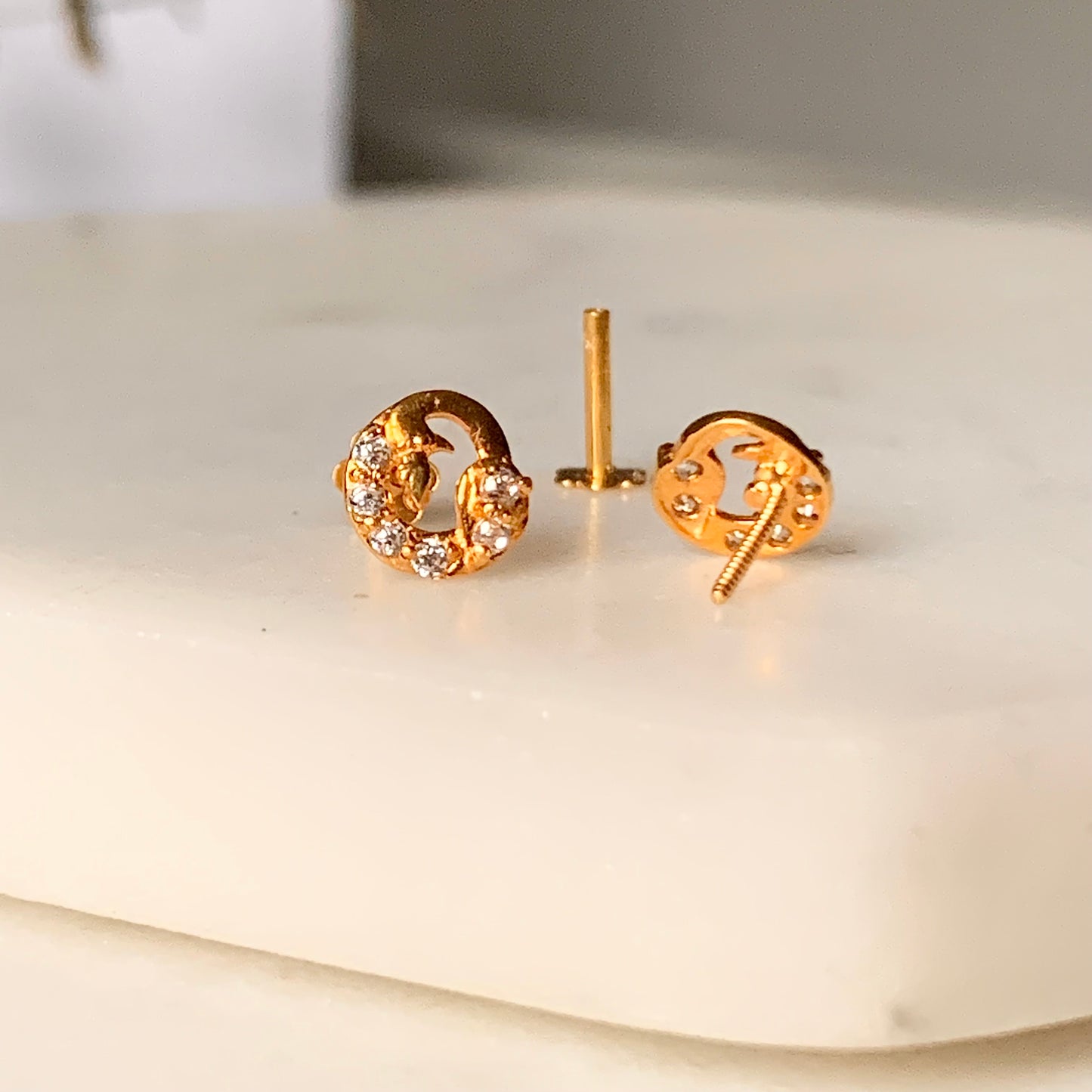 18ct Gold Round Stud Pair | 6mm