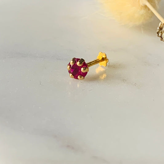 18ct Gold Stud | 5mm pink