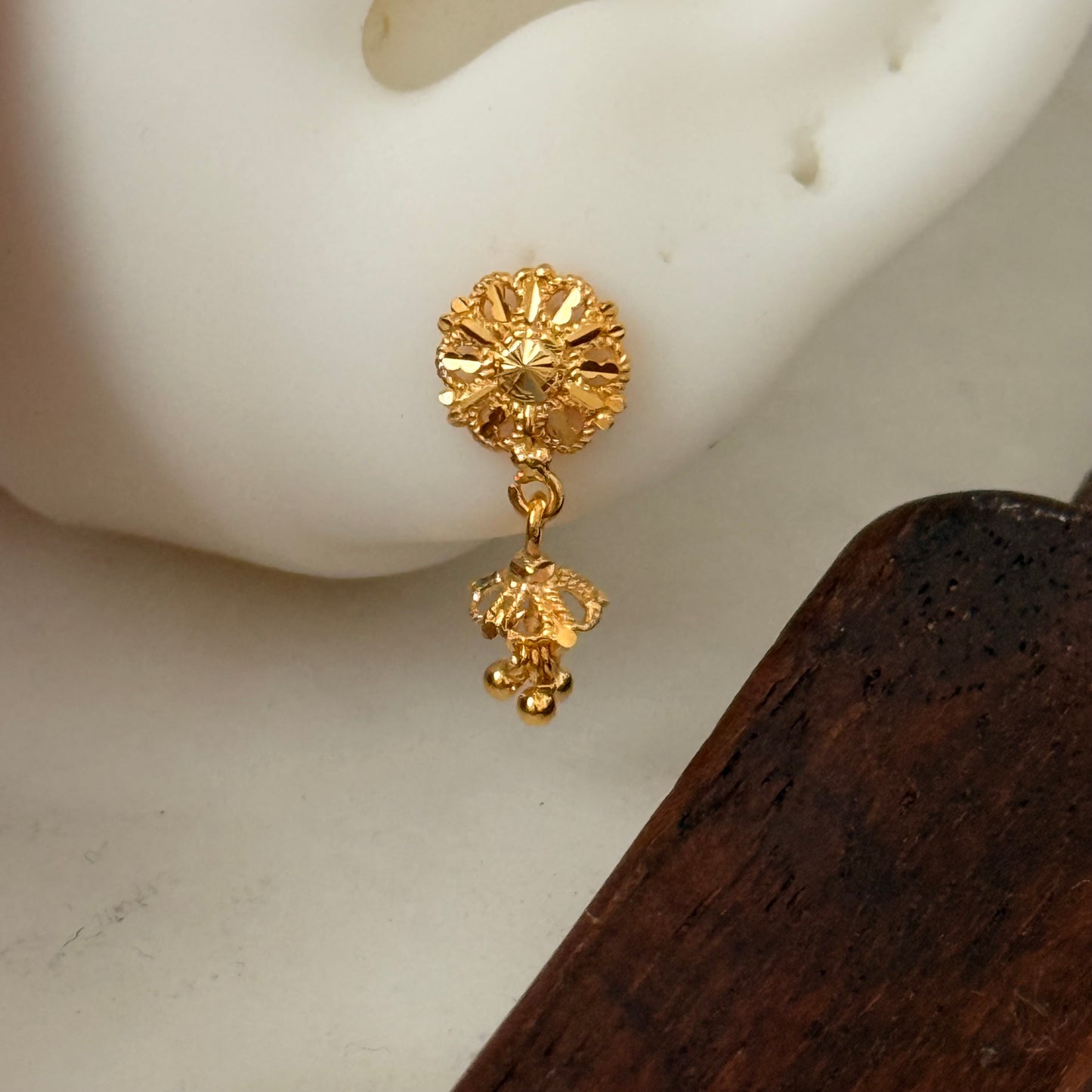 Autumnal | Petal Drop (18ct gold Jumka)