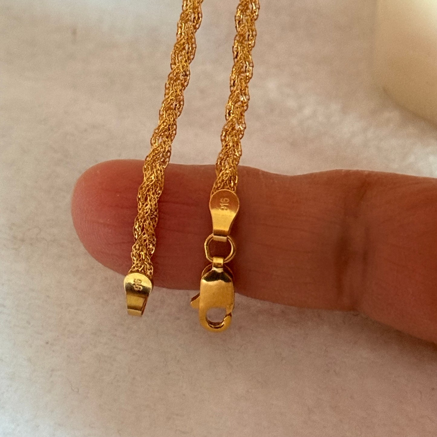 22ct gold minimal braided bracelet
