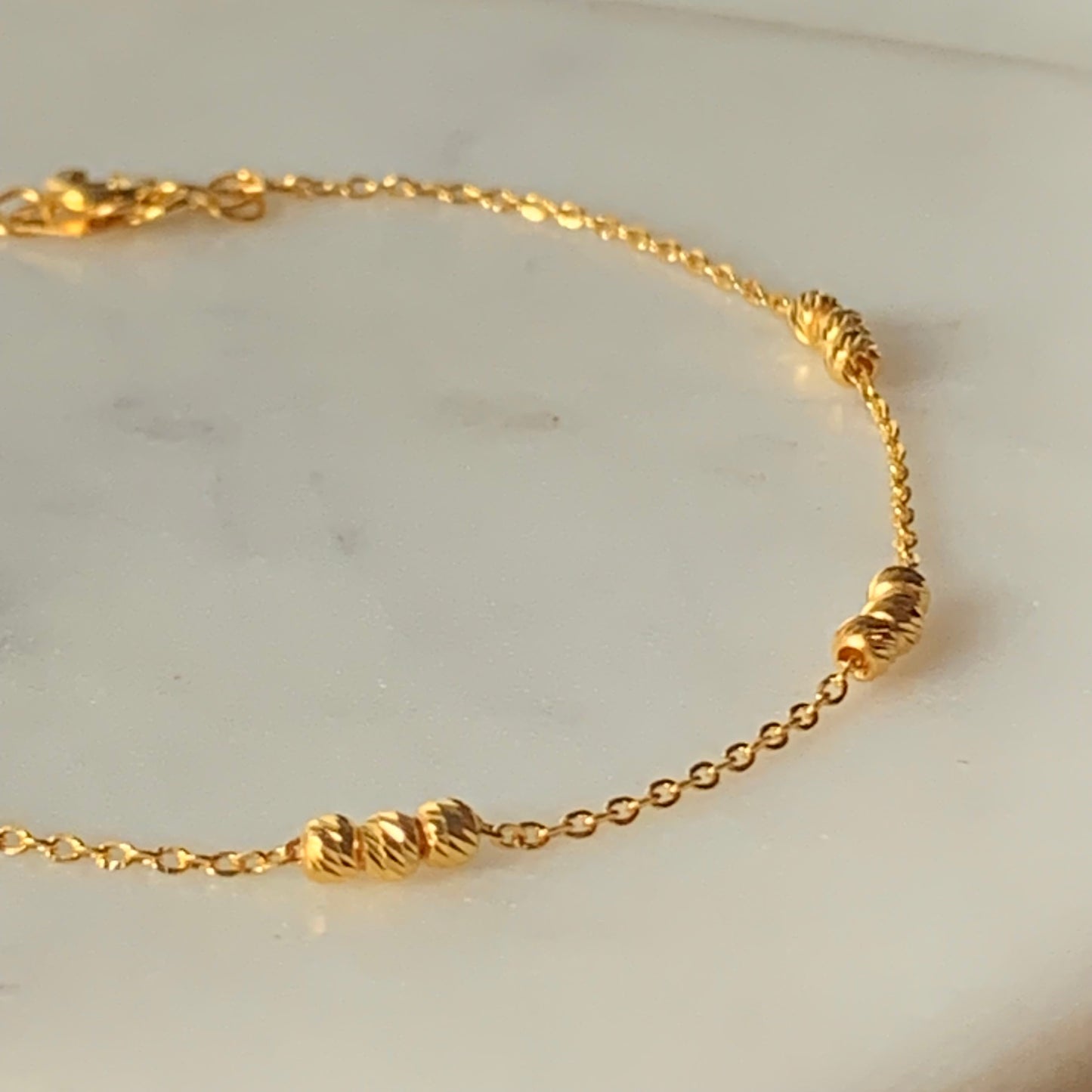 22ct Gold Beaded Bracelet | s/m