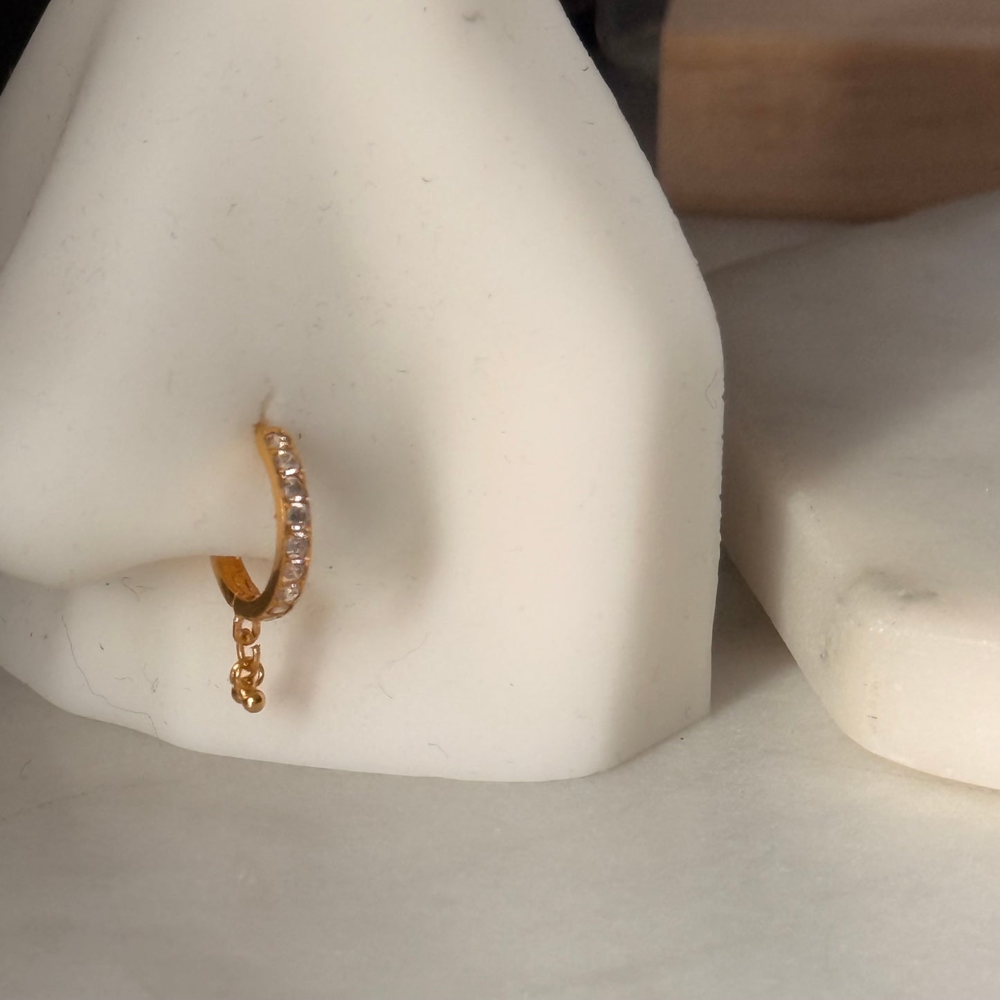 18ct gold cz Hoop | 9mm