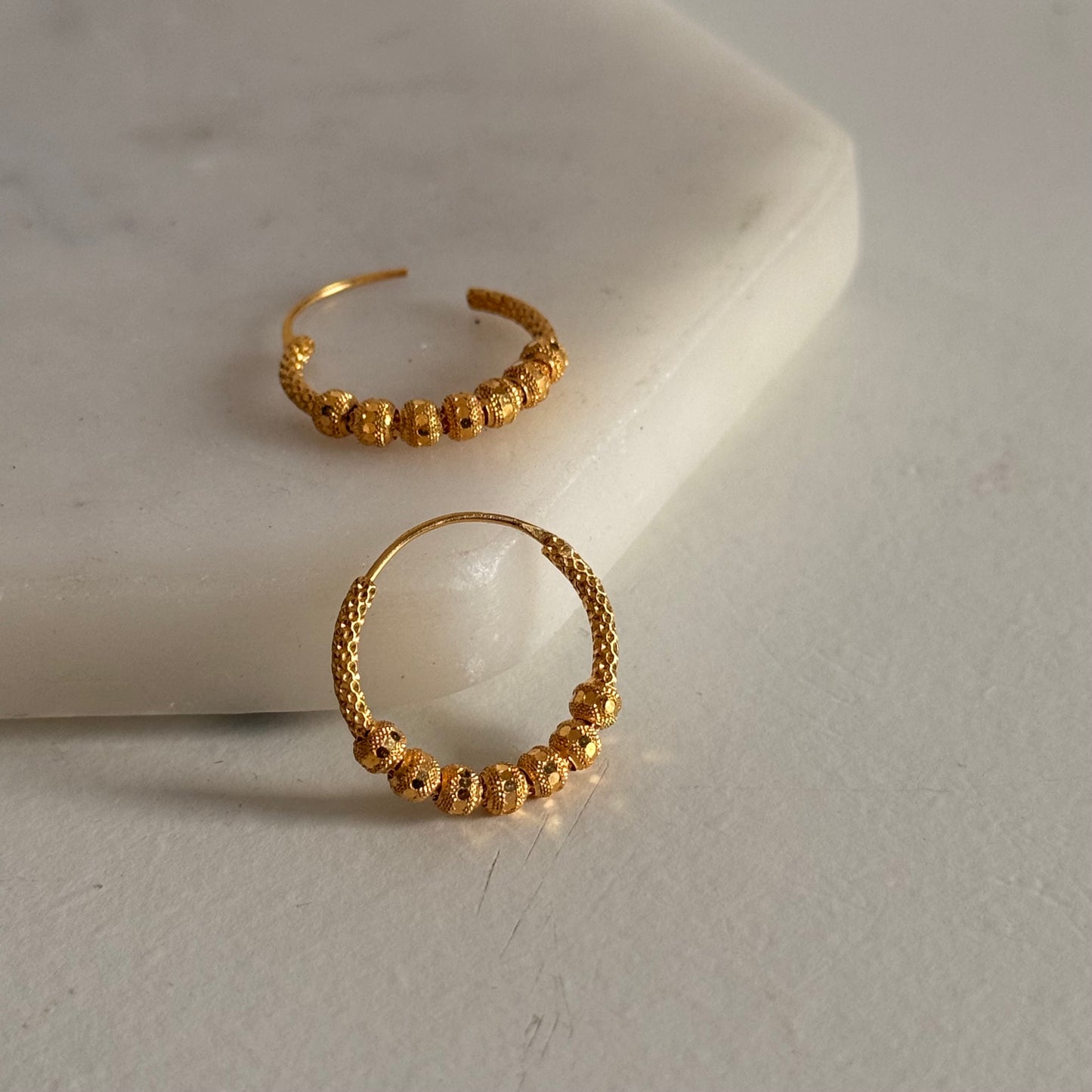 22ct Gold Hoops | 14mm