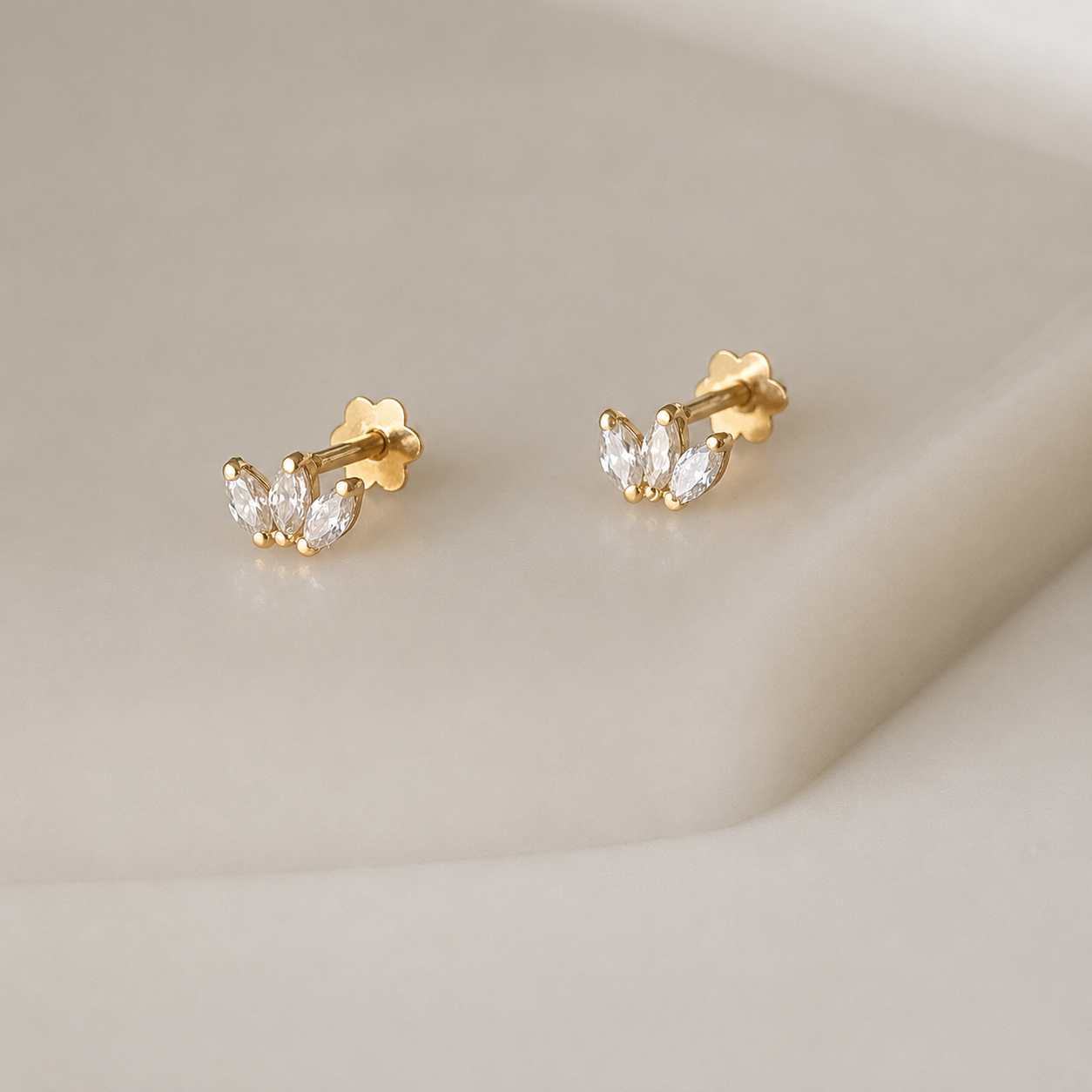 Celeste Marquise | 18ct gold dainty stud