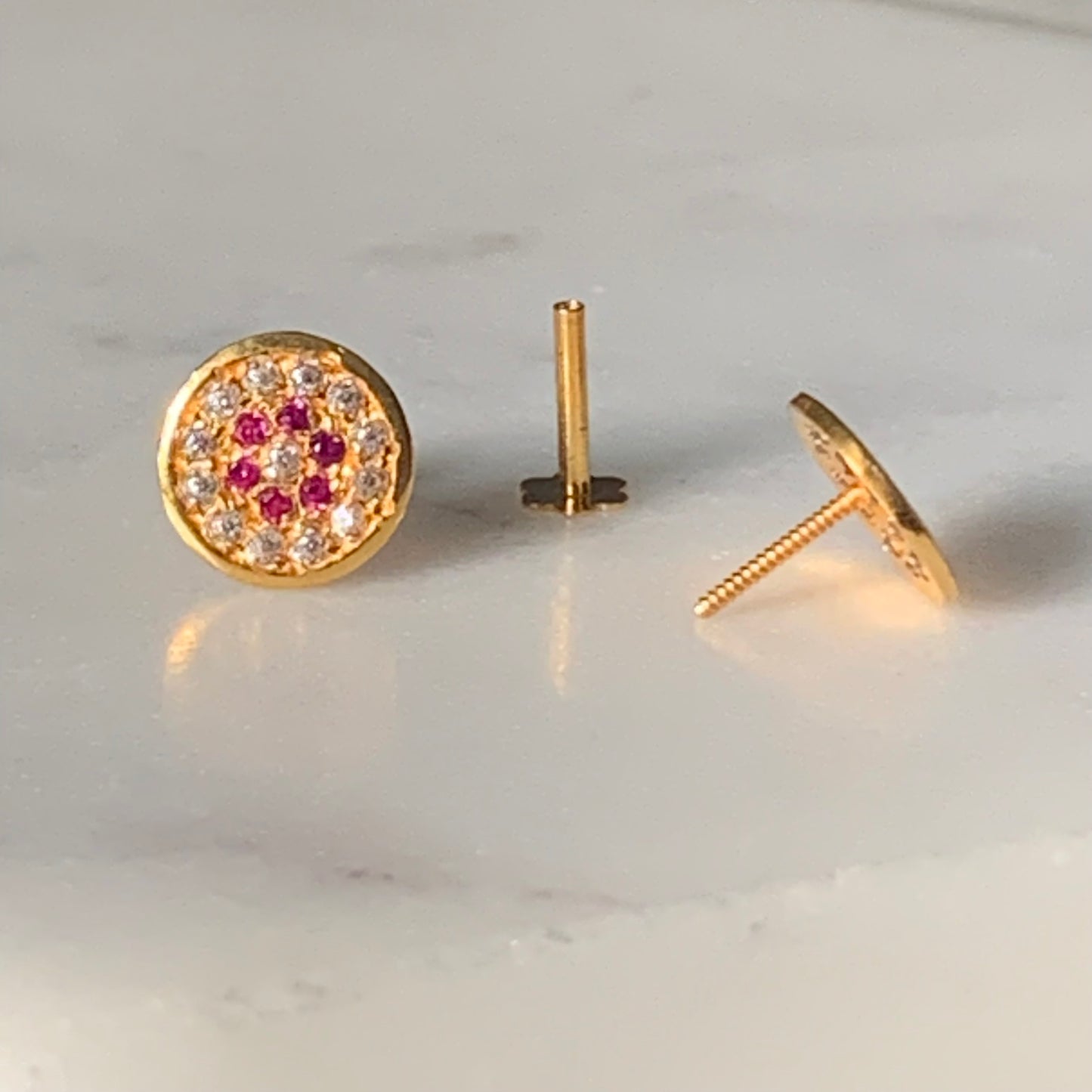 18ct Gold Stud Pair | 8mm