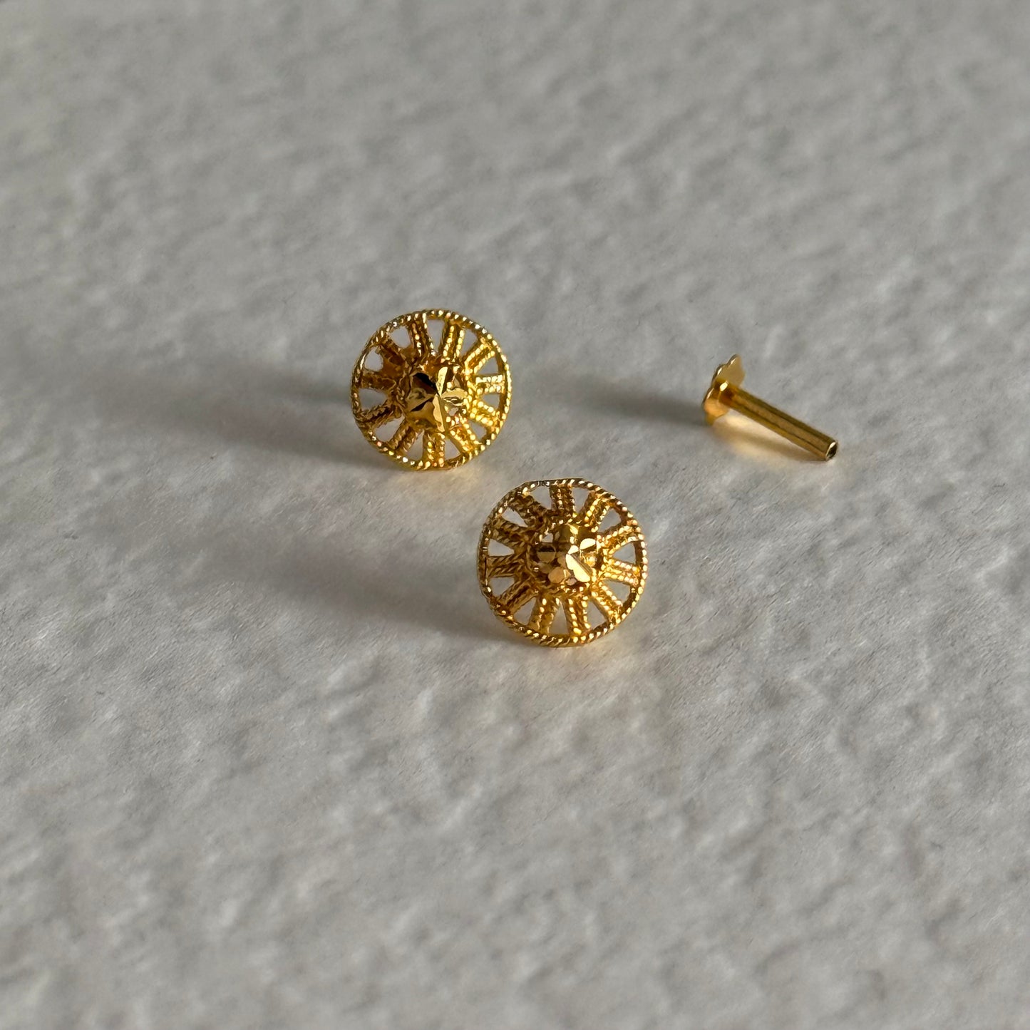 14ct Gold Stud Pair | 8mm