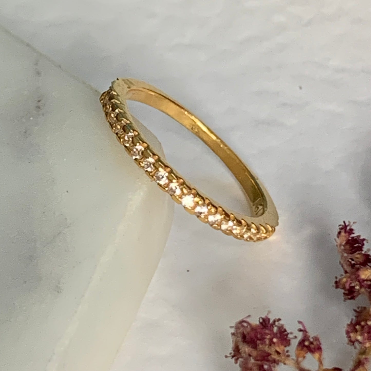 22ct Gold Band with CZ | size L1/2