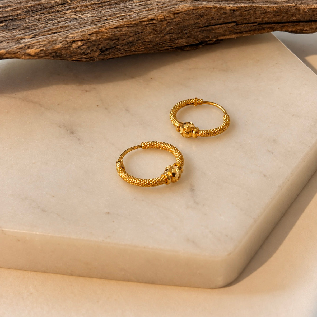 Jaipur | 22ct Gold Hoops (small - 10mm)