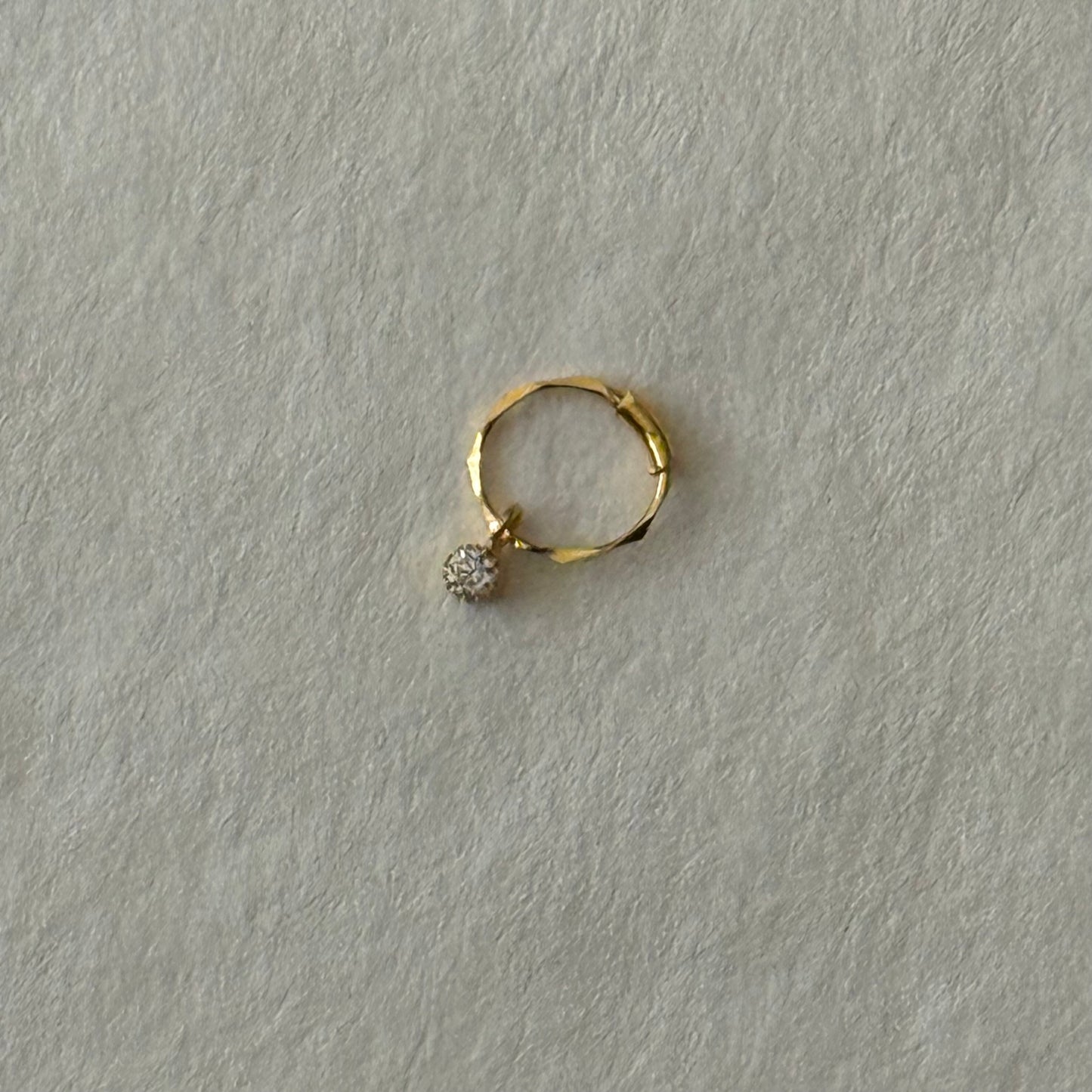 18ct gold hoop | 6mm (dangly cz)