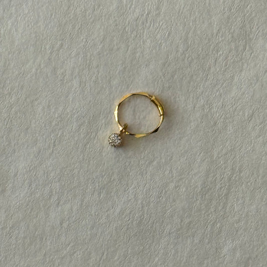 18ct gold hoop | 6mm (dangly cz)