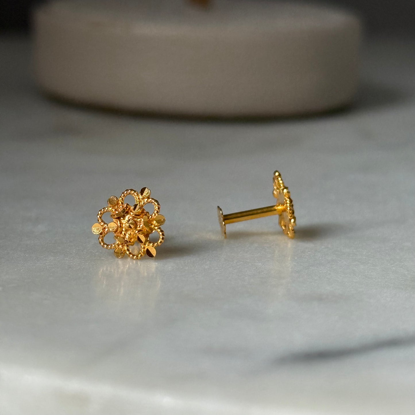 14ct Gold Stud Pair | 8mm