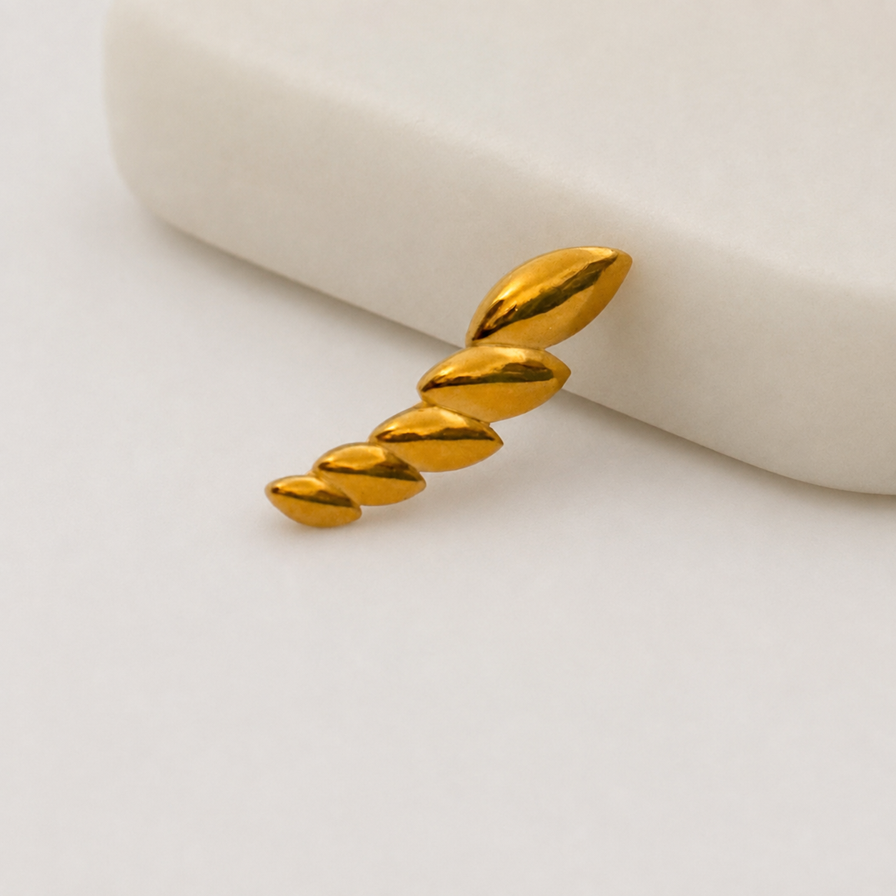 Autumnal | Leaf Climber Stud, 18ct