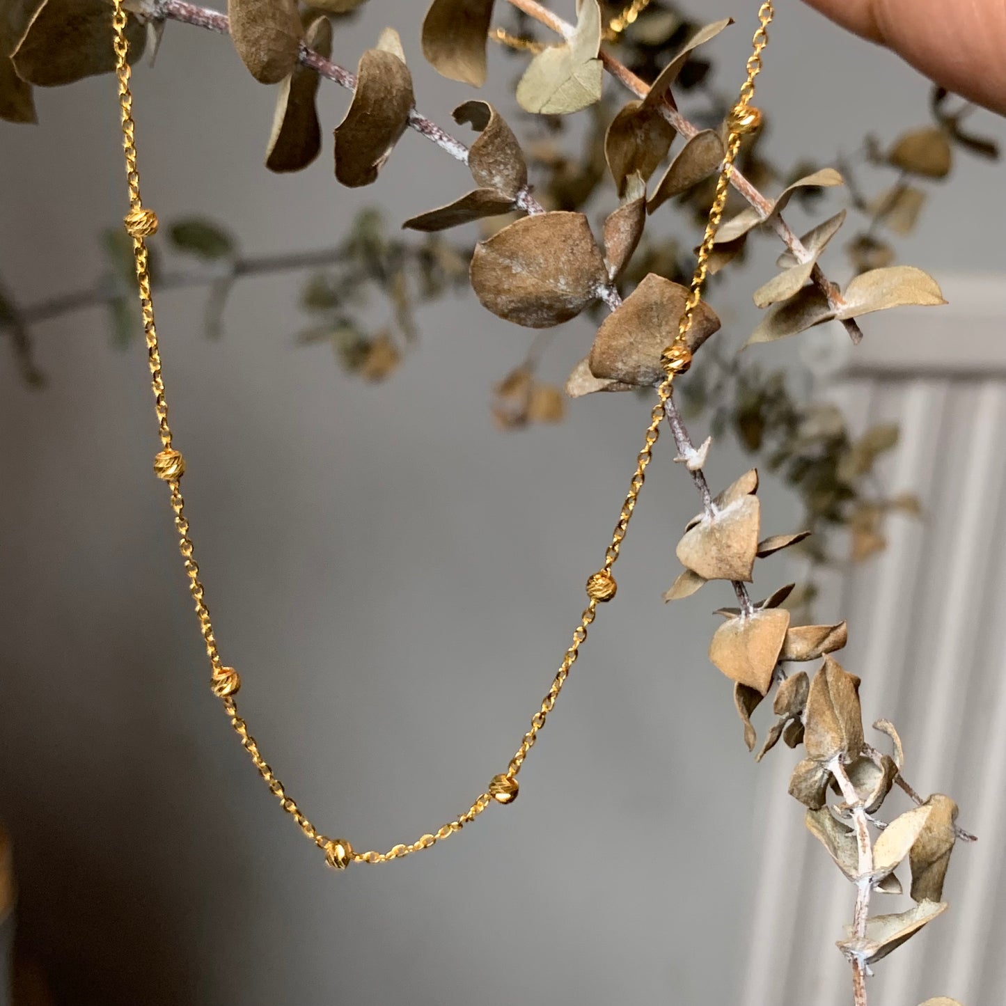 22ct Gold Beaded Chain | 18.5 inches