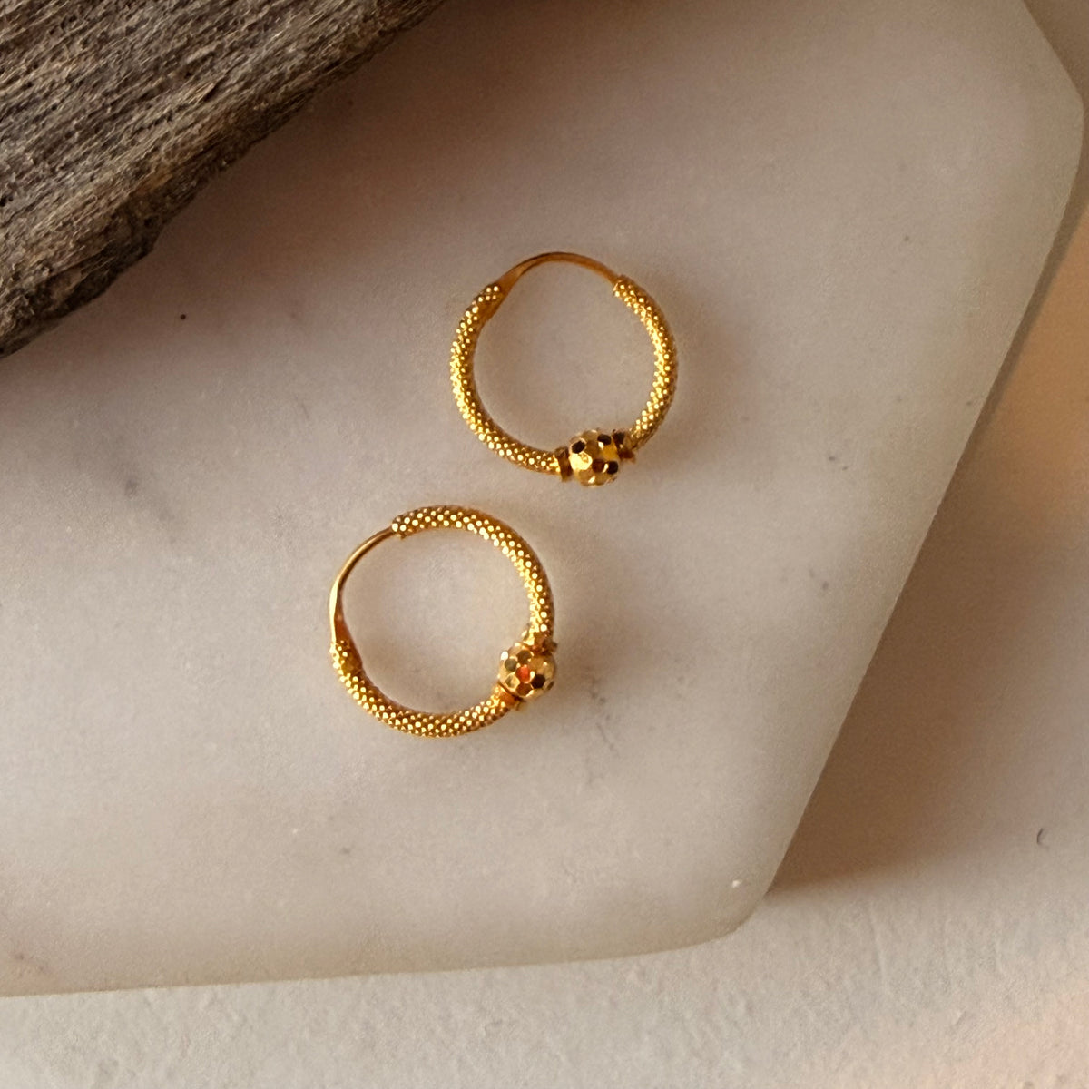 Jaipur | 22ct Gold Hoops (small - 10mm)