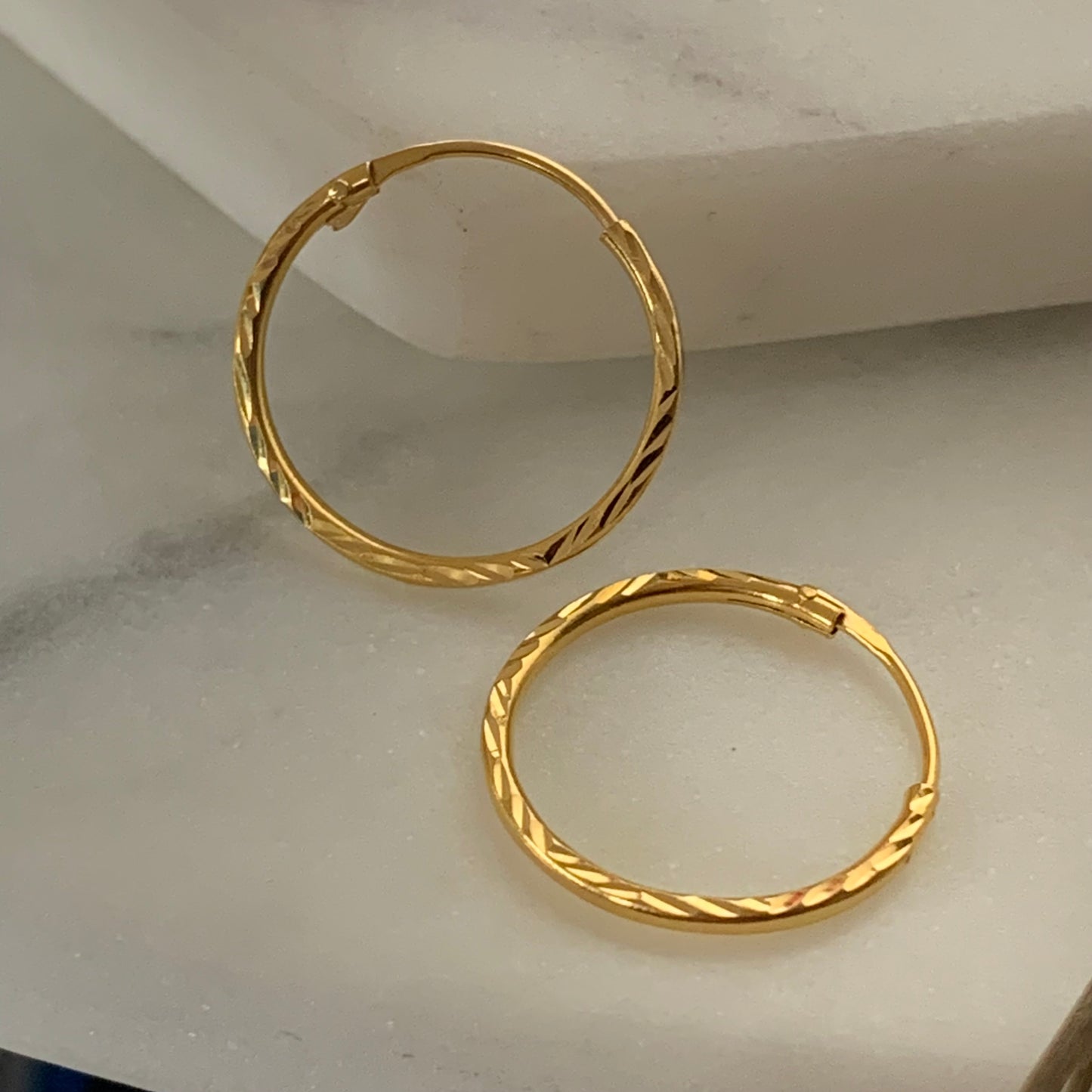 22ct Gold Hoop Pair | 19mm