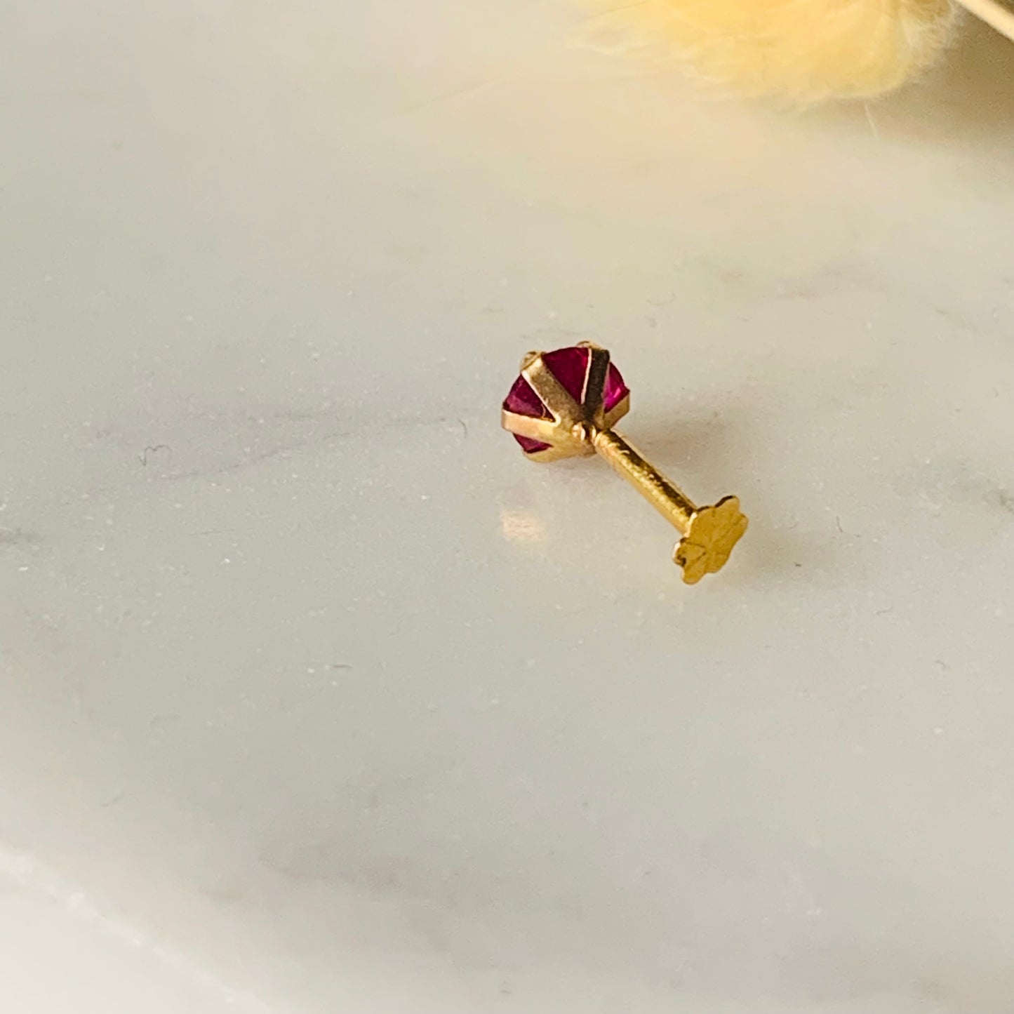 18ct Gold Stud | 5mm pink