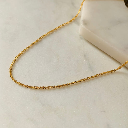 22ct Gold Ripple Chain | 18 inches