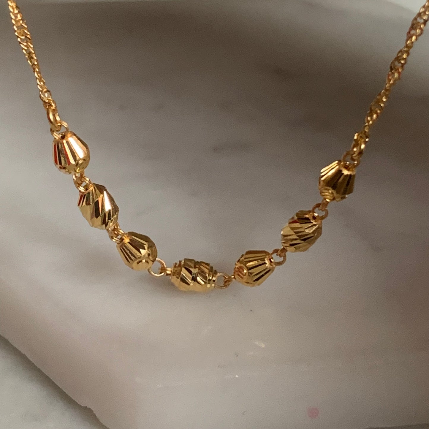 22ct Gold Beaded Necklace | 17 inches