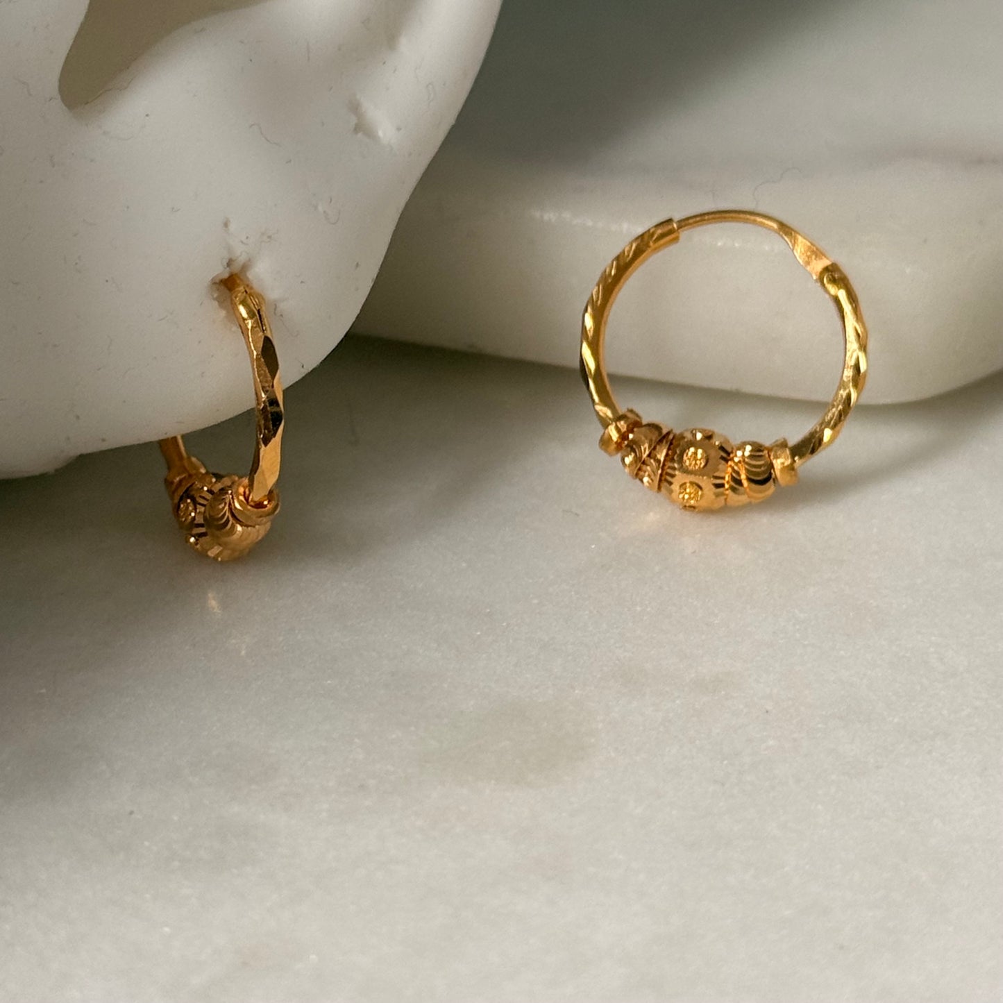 Aurelli, 22ct gold hoop pair | 12mm