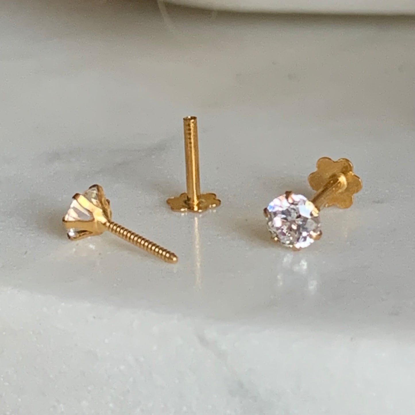 18ct Gold Stud Pair | 4mm