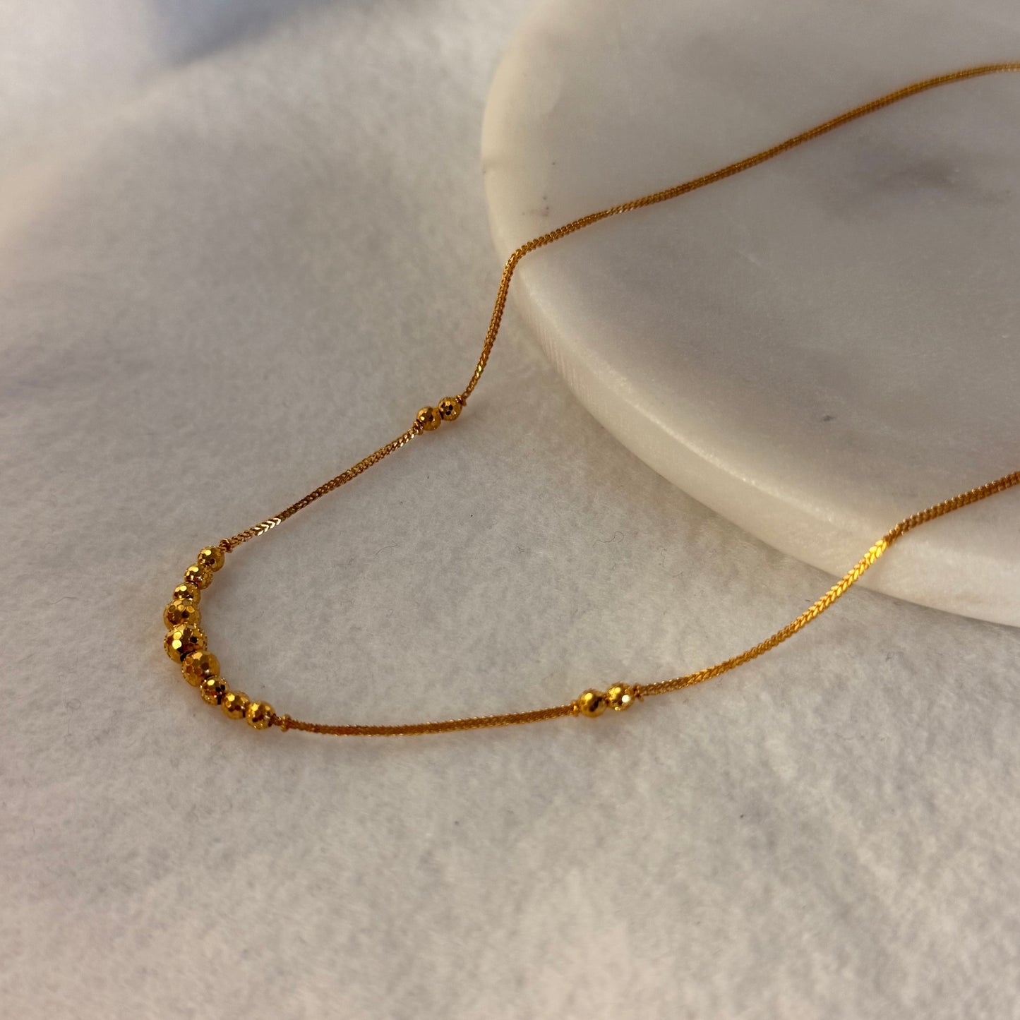 Jaipur, 22ct gold beaded necklace | 18.1 inches