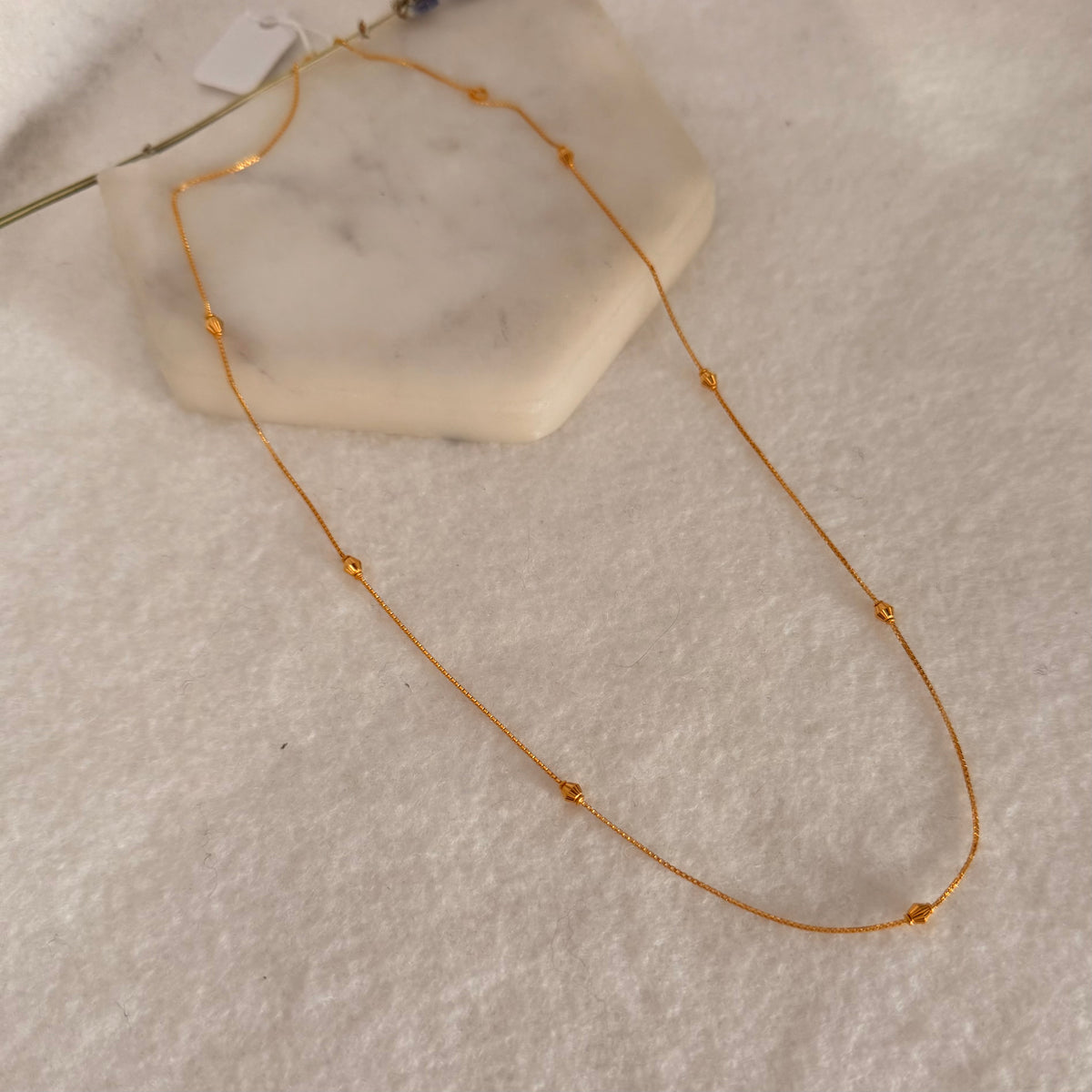 22ct Gold minimalist beaded necklace | 20 inches