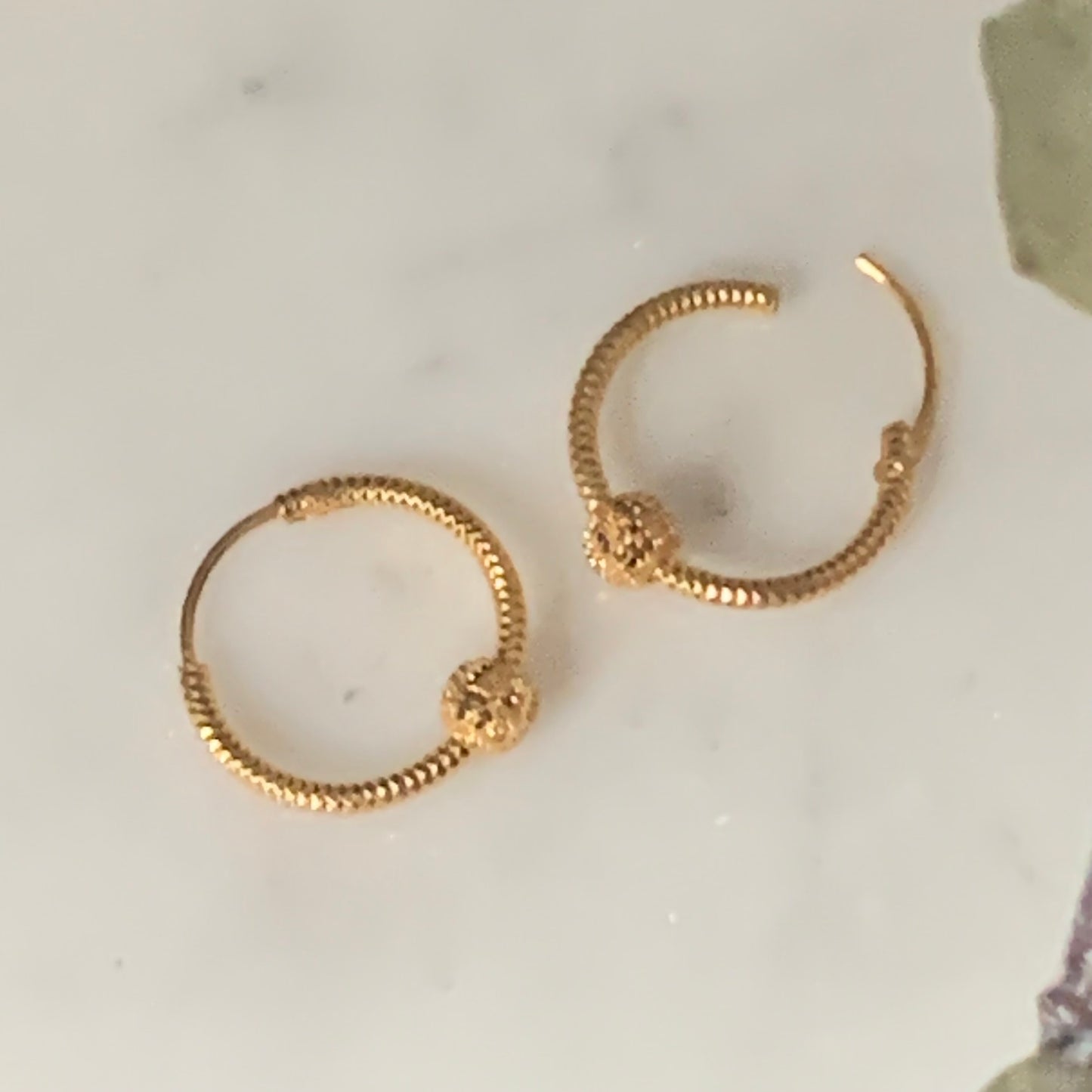 22ct Gold Hoop Pair | 14.5mm