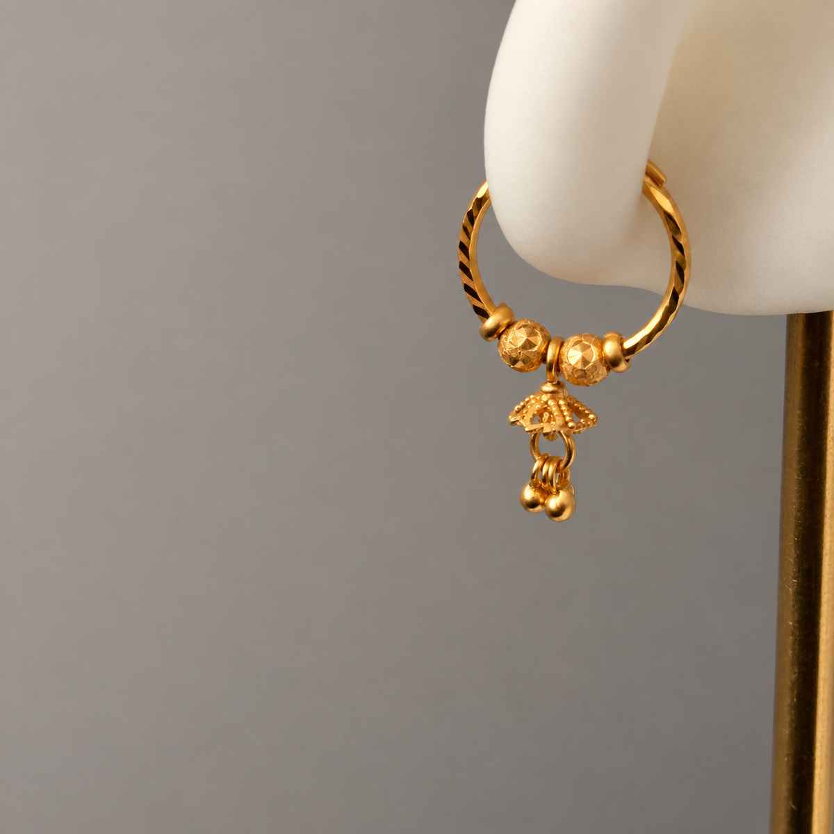 Ayla | 18ct gold petal drop jumka pair