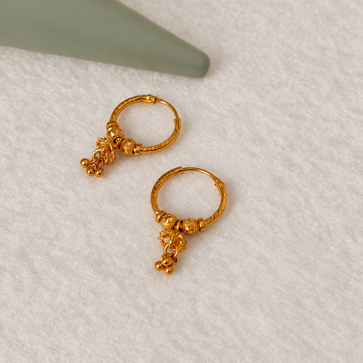 Ayla | 18ct gold petal drop jumka pair