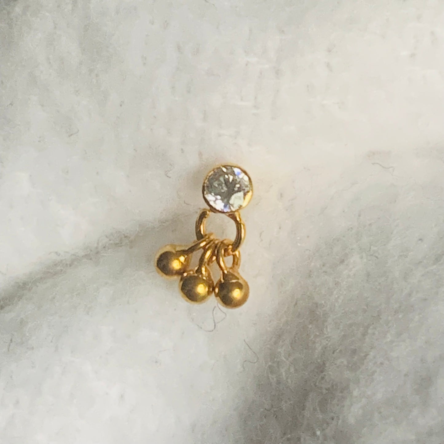 18ct Gold Dangly Stud | 3mm