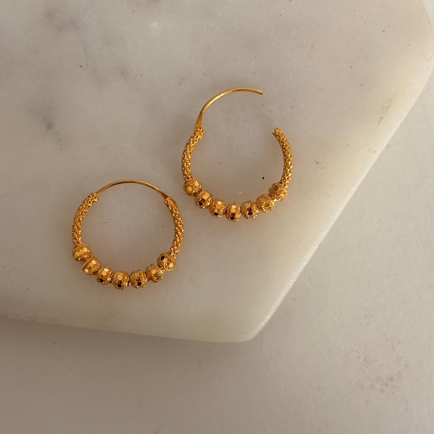 22ct Gold Hoops | 14mm