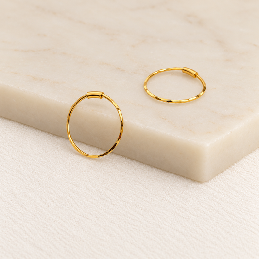 The Basic, 18k gold hoop pair | 13mm