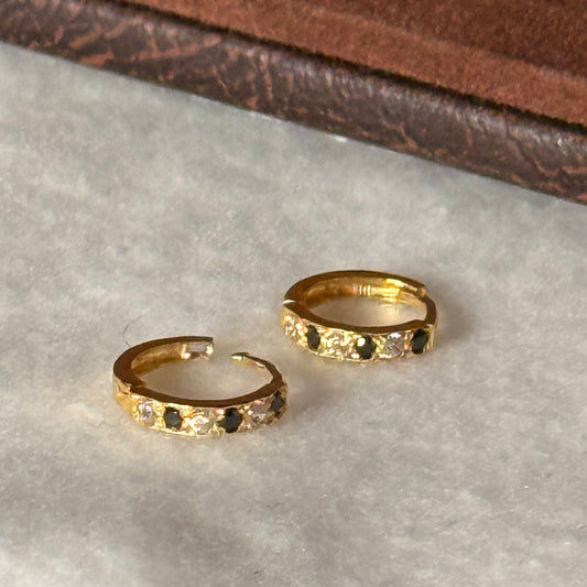 Black beauty, 18ct Gold Hoop | 7mm