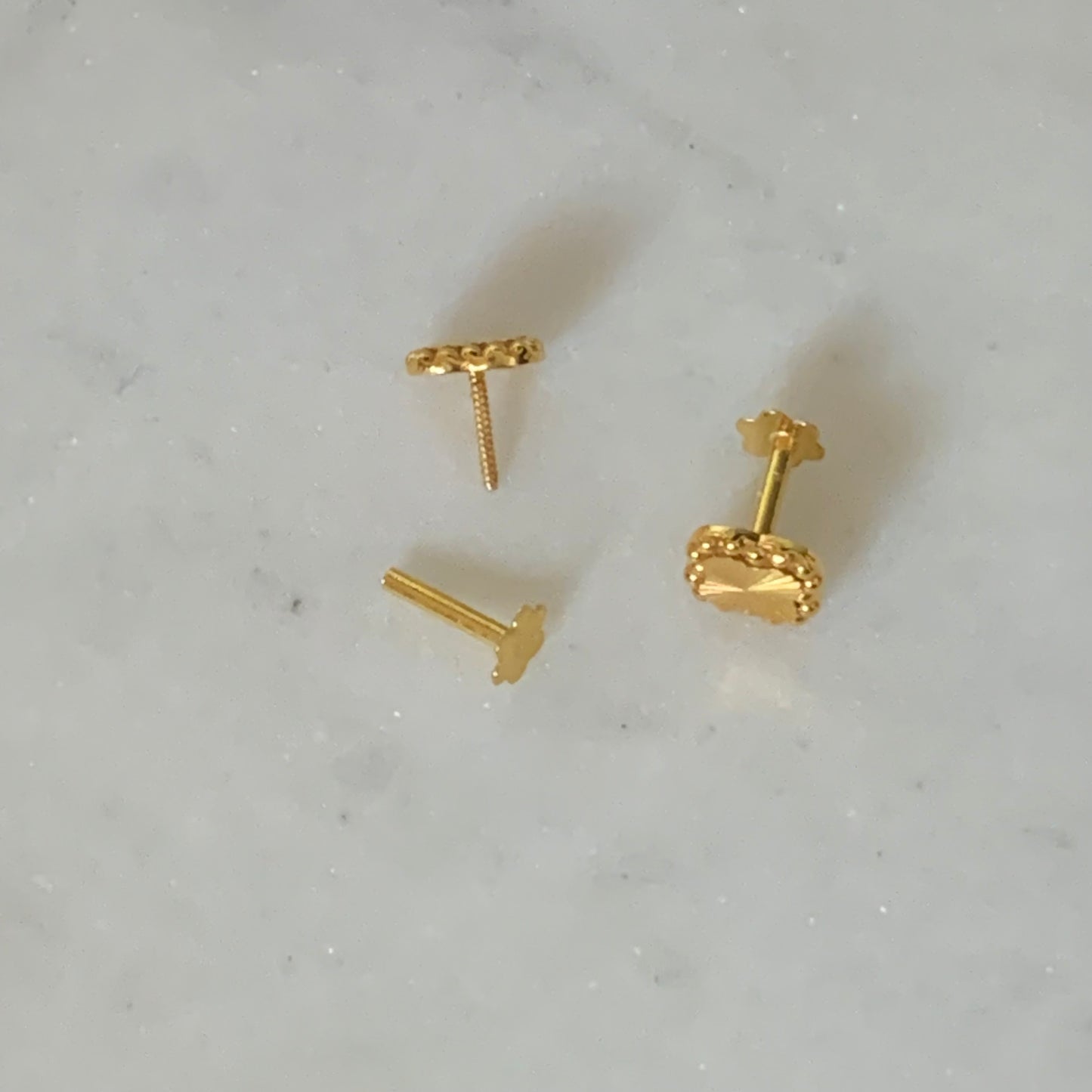 18ct Gold Clover Stud Pair | 5mm