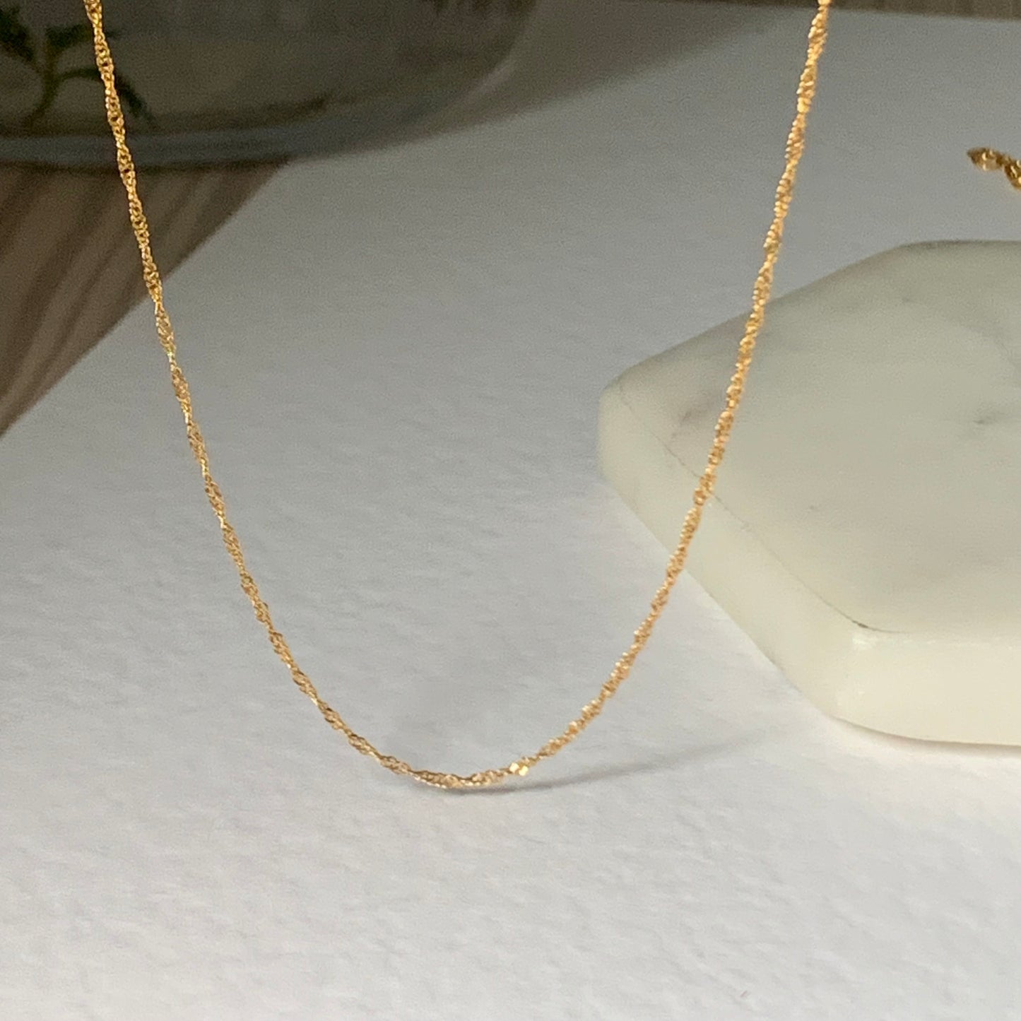 22ct Gold Dainty Chain | 16 inches