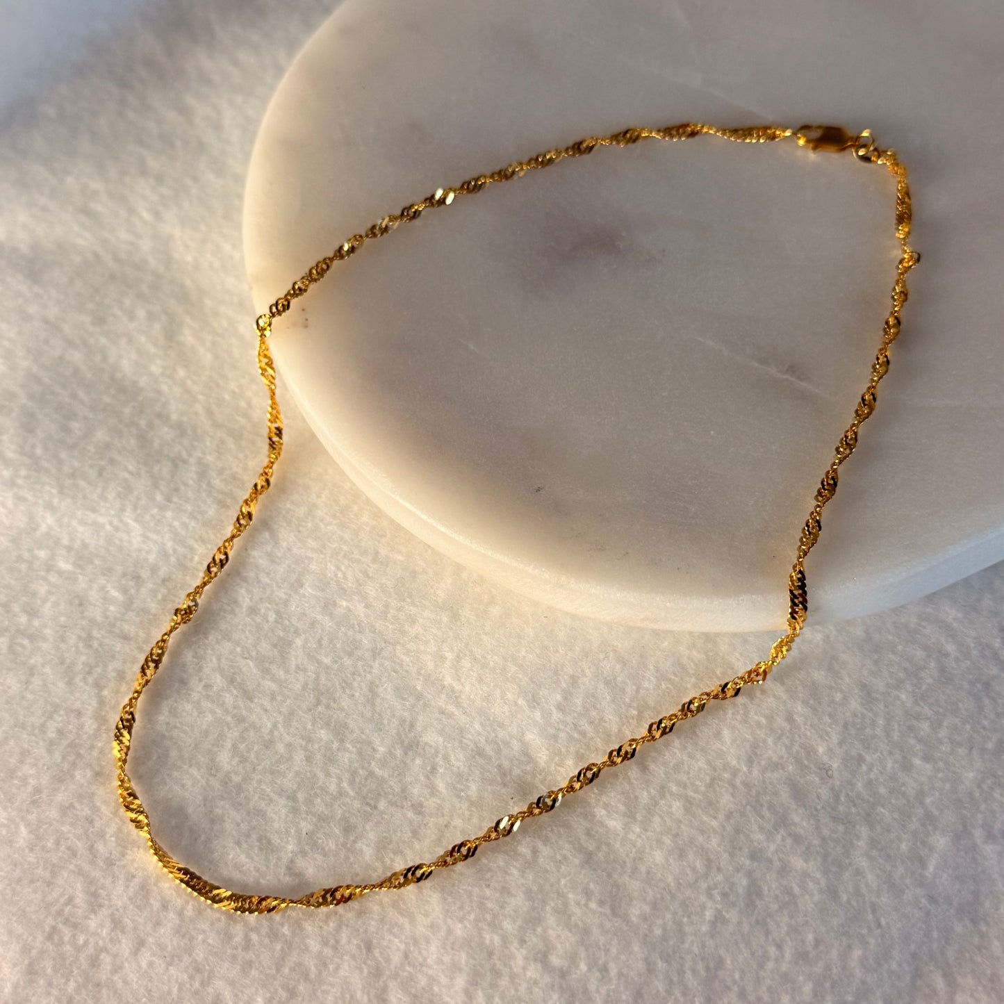 22ct gold classic ripple chain | 16.2 inches