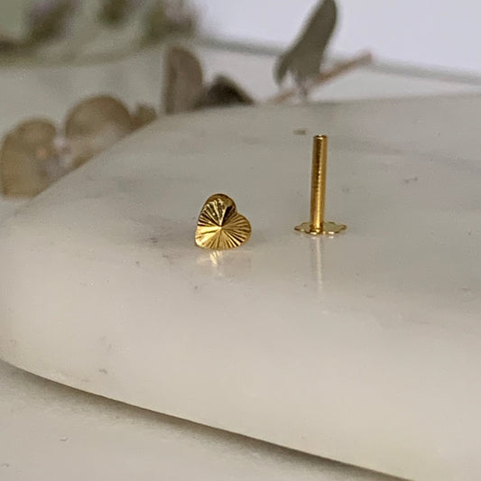 18ct Gold Heart Stud | 4mm