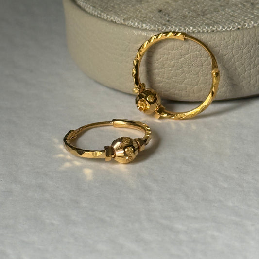 22ct gold hoop pair | 12mm