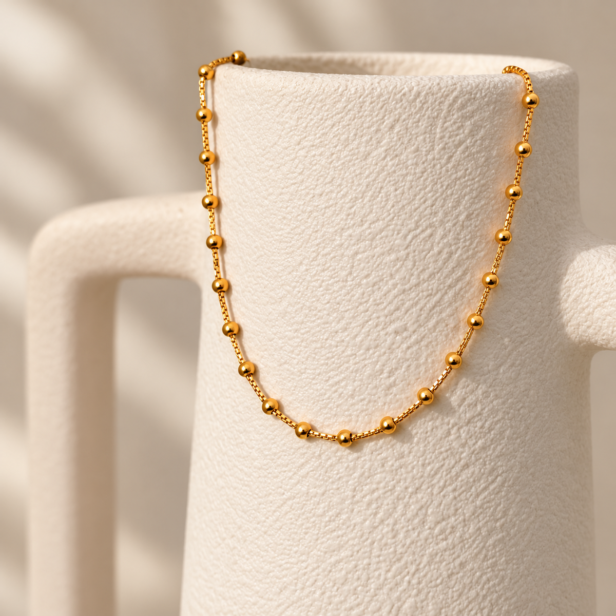 Aysha | 22ct gold minimal beaded bracelet | 7.1-7.4 inches