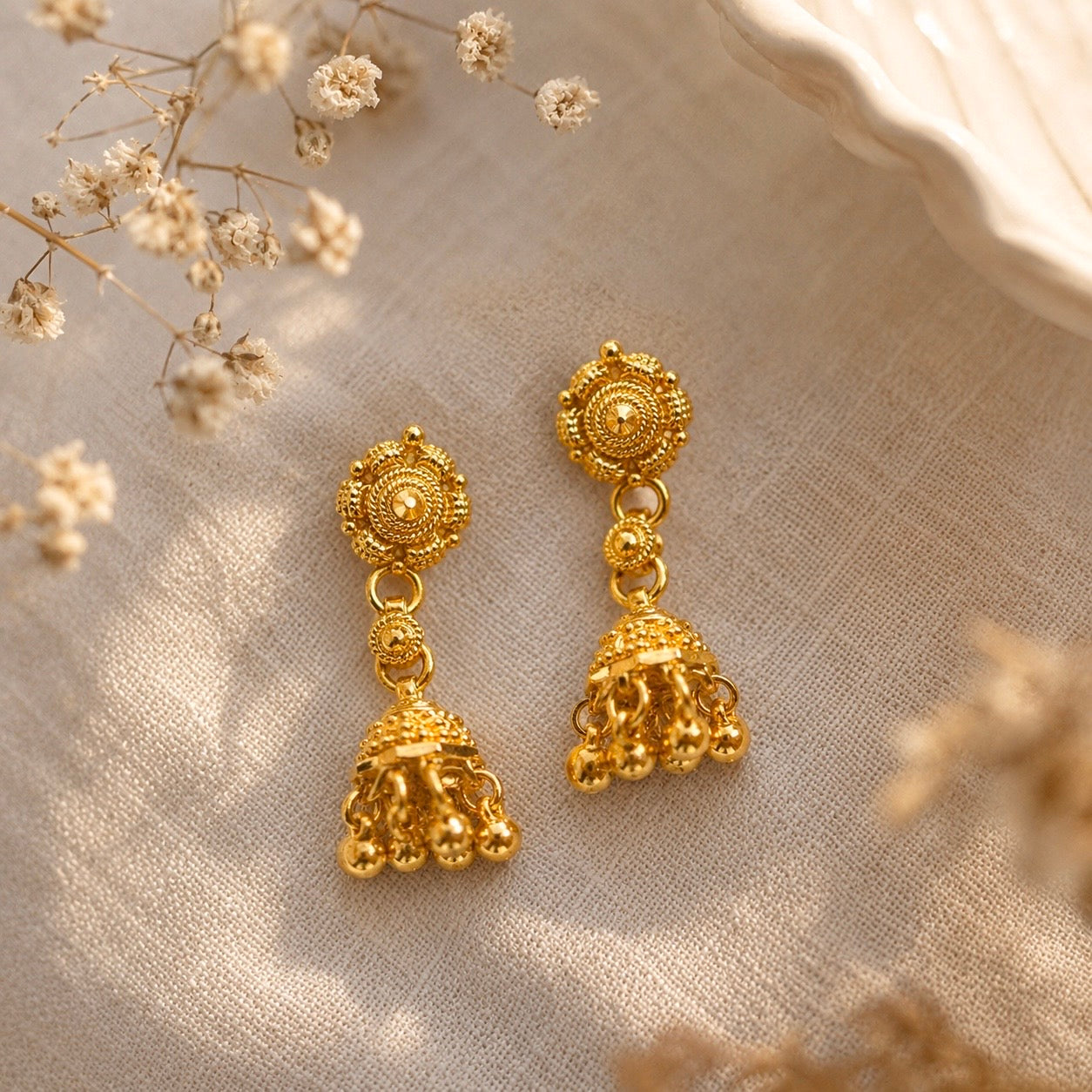 Idlib | 22ct Gold Jumka Stud Pair
