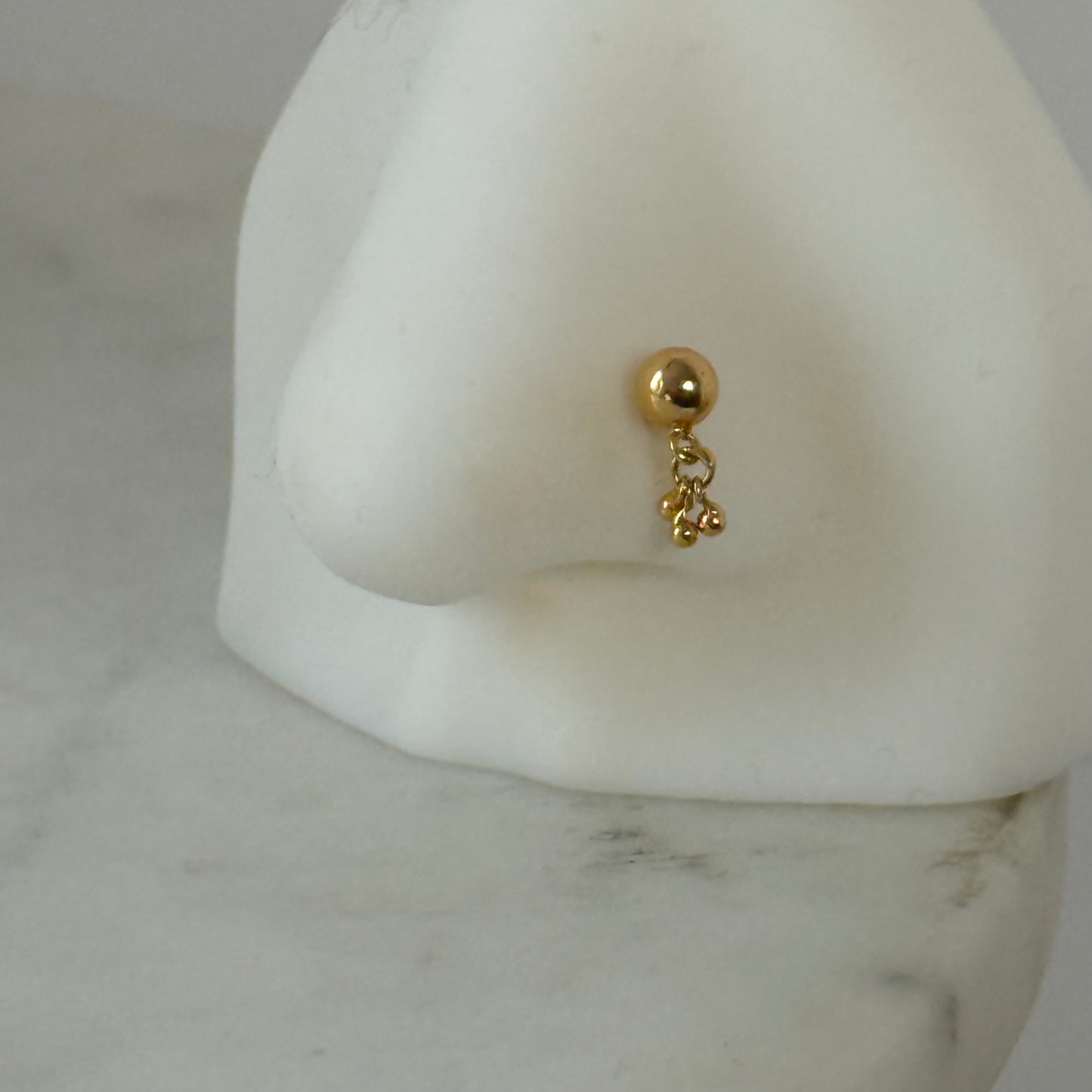 18ct gold dangly stud