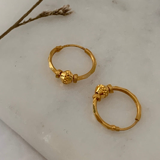 22ct Gold Small Hoops | 11mm Inside Diameter