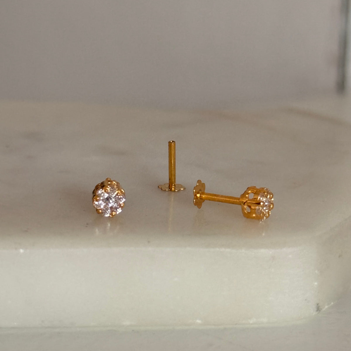 Ayla, 14ct Gold Stud | 4mm