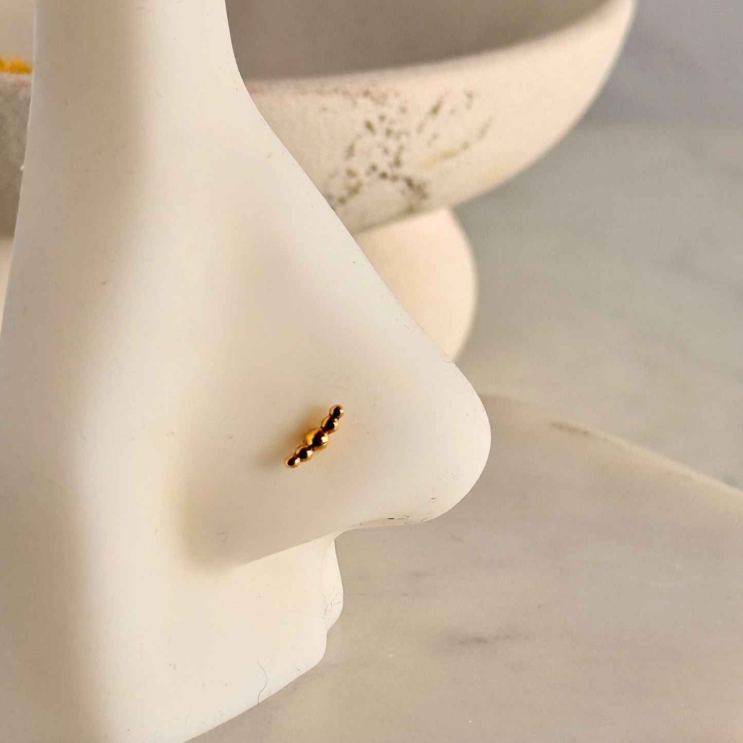 Dainty Ripple stud | 18ct gold