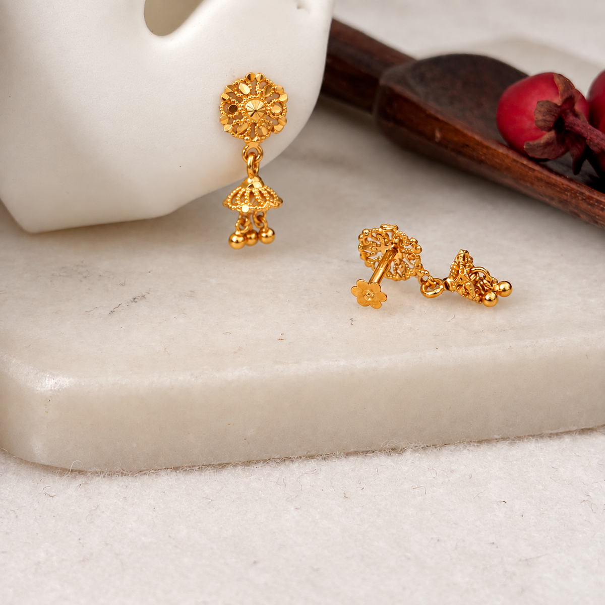 Autumnal | Bloom (18ct gold mini Jumka)