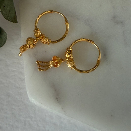 22ct gold small jumka pair