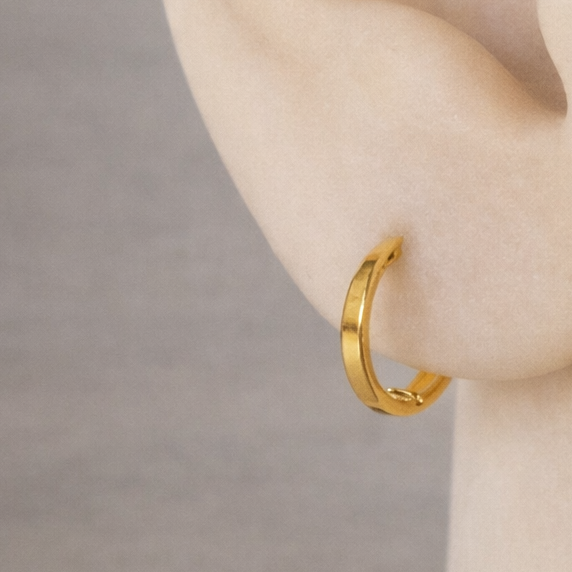 18ct Gold Plain Hoop | 8mm